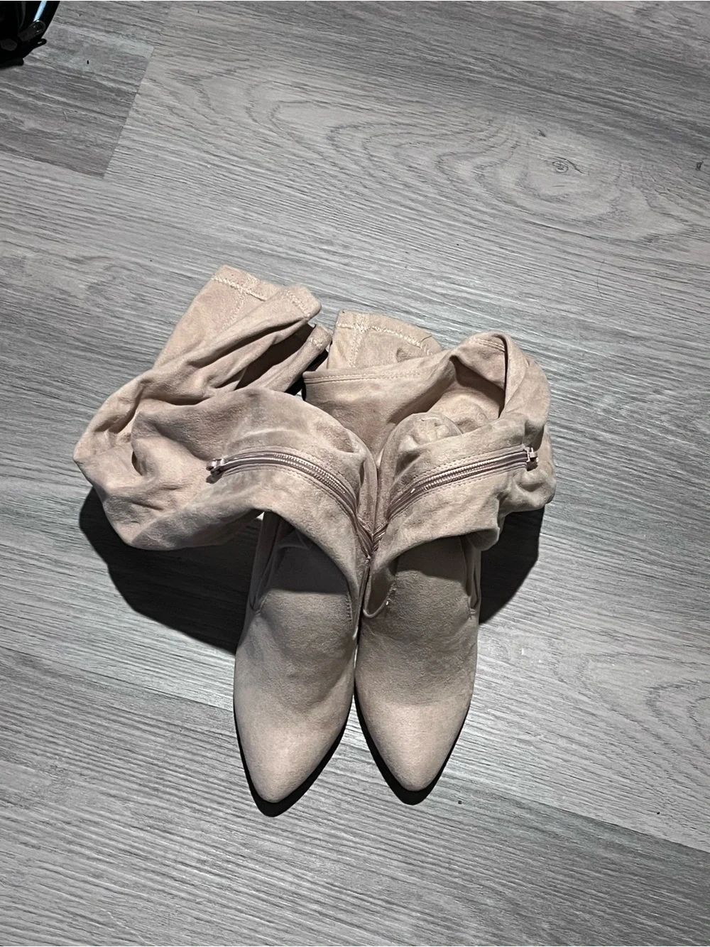 Charlotte Russe Blush Over-the-Knee Pointed Toe Block Heel Boots